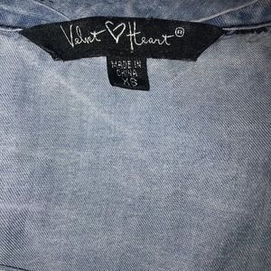 Velvet Heart denim shirt.